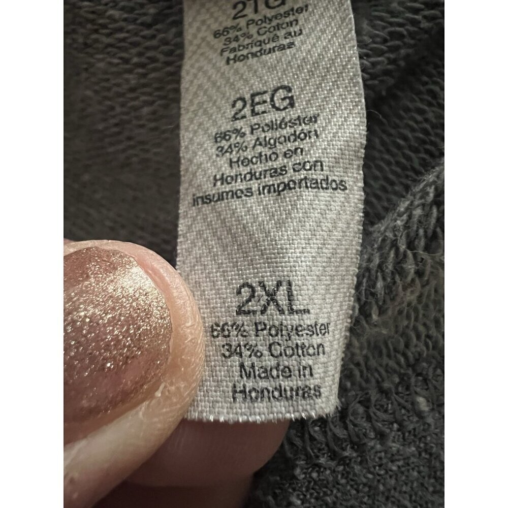 Jerzees gray colorblock hoodie Pine Trees glitter graphic 2XL outdoor comfy - Picture 4 of 9